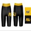 Vive La Fete Alabama State Hornets Game Day Logo Black & Yellow Women's Biker Short 9" Inseam view 3