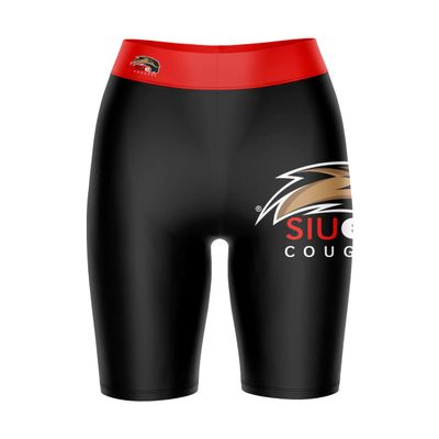 Vive La Fete Southern Illinois Cougars Game Day Logo Black & Red Women's Biker Short 9" Inseam