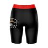 Vive La Fete Southern Illinois Cougars Game Day Logo Black & Red Women's Biker Short 9" Inseam view 2