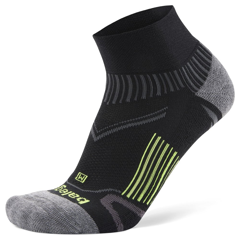 Balega Enduro Arch Support Performance Quarter Athletic Running Socks for Men and Women (1 Pair), Black, X-Large