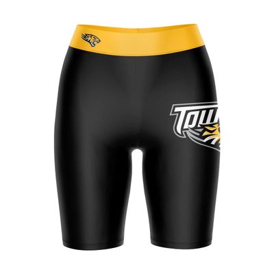 Vive La Fete Towson Tigers Game Day Logo Black & Yellow Women's Biker Short 9" Inseam