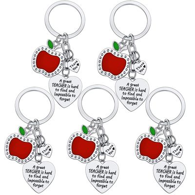 5PCs Teacher Keychains Teacher Appreciation Gifts Teacher Gifts Thank You Keychains Graduation Gift For Teachers (A Great Teacher)