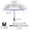 G4Free 62 Inch Windproof UV Protection Golf Umbrella Extra Large Silver Coated Automatic Open Silver Coated Stick Umbrella (Silver/Light Purple) view 2
