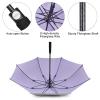 G4Free 62 Inch Windproof UV Protection Golf Umbrella Extra Large Silver Coated Automatic Open Silver Coated Stick Umbrella (Silver/Light Purple) view 3