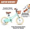 Petimini 14 Inch Little Kids Bike for Age 3 4 5 Years Old Girls Retro Vintage Style Bicycles with Basket Training Wheels and Bell, Mint Green view 2