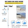 VEVOR Sand Anchor, 36" Length Auger to The Beach and Sandbar, 316 Stainless Steel Screw Anchor w/Removable Handle, Bungee Line & Carry Bag, for Jet Ski PWC Pontoon Kayak view 3