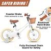 Petimini 14 Inch Little Kids Bike for Age 3 4 5 Years Old Girls Retro Vintage Style Bicycles with Basket Training Wheels and Bell, White view 2