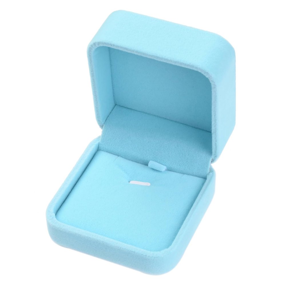 WEIXINDIY Velvet Necklace Pendant Gift Box Jewelry Box Jewelry Display 2.8 x 2.8 x 1.6 inches (Blue)