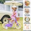 Petimini 12 Inch Kids Bike for Age 2 3 4 Years Old Little Girls Toddlers Retro Vintage Style Bicycles with Basket Training Wheels and Bell, Purple view 3