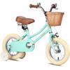 Petimini 12 Inch Kids Bike for Age 2 3 4 Years Old Little Girls Toddlers Retro Vintage Style Bicycles with Basket Training Wheels and Bell, Mint Green view 1