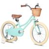 Petimini 16 Inch Little Kids Bike for Age 4 5 6 7 Years Old Girls Retro Vintage Style Bicycles with Basket Training Wheels and Bell, Mint Green view 1