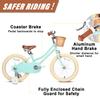 Petimini 16 Inch Little Kids Bike for Age 4 5 6 7 Years Old Girls Retro Vintage Style Bicycles with Basket Training Wheels and Bell, Mint Green view 2