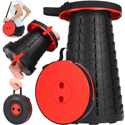 Fishboy Upgraded Collapsible Stool, 400lbs Max Weight, Lightweight But Sturdy, Portable Retractable Folding Telescoping Foldable Camping Stool for Adults Outdoor Fishing Hiking BBQ