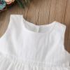Alvivi Toddler Baby Girls Summer Camis Dress Sleeveless Cotton Lace Hollow Embroidered Ruched Dress White 3-4 Years view 3