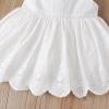 Alvivi Toddler Baby Girls Summer Camis Dress Sleeveless Cotton Lace Hollow Embroidered Ruched Dress White 3-4 Years view 4