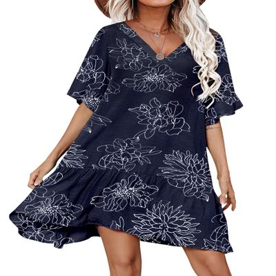 Aoulaydo Swimsuit Cover Ups for Women Sexy Beach Cover Up Dress Short Sleeves Bathing Suit Coverup