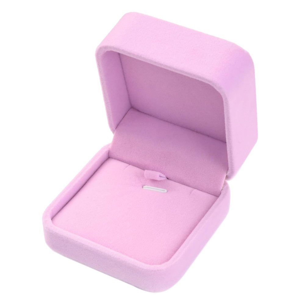 WEIXINDIY Velvet Necklace Pendant Gift Box Jewelry Box Jewelry Display 2.8 x 2.8 x 1.6 inches (Pink)