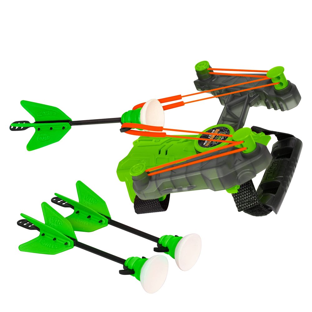 Zing Air Hunterz Wrist Bow - Includes 1 Wrist Bow and 3 Suction Cup Arrows, Launches Arrows Up to 45 ft (Green) for Ages 8 and Up