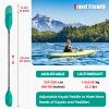 WONITAGO Kayak Paddle Carbon Fiber Shaft and Reinforced Nylon Blade, Adjustable Kayaking Oars, 3 Piece, 230-250 cm/90-98 Inches, Teal view 2