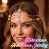 Brishow Rhinestone Gold Head Chain Jewelry for Women Bridal Forehead Headpiece for Wedding view 2