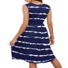 MOLERANI Women Summer Dresses Sleeveless Casual Loose Swing Button Down Midi Dress with Pockets(Navy Wavy Striped,S) view 2