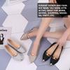 1Pair Pearl Pumps Women Bedroom Decor Flat Sandals Slip on Shoes wall Clock Flat Single Shoes Black Silver Pointed Toe Heels Pointy Walking Women's Summer view 2