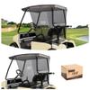 10L0L 2 Passenger Golf Cart Sun Shade Cover for Club Car DS & EZGO TXT - Foldable UV Protection Cover Heat Blocking Design, Black view 1