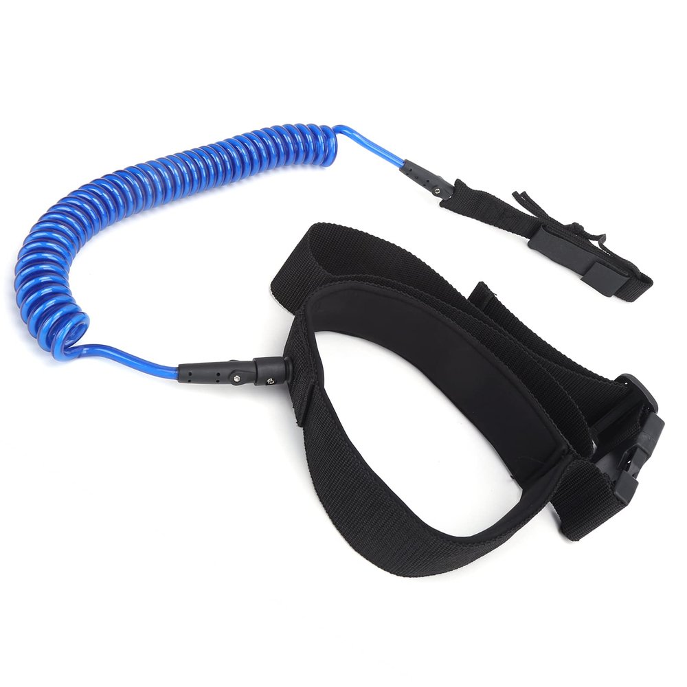 Alvinlite Surf Leash, TPU Heliciform Surfing Safety Traction Rope HighElastic Surfboard Leash for Shortboard Skimboard (Blue)