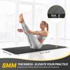CAMBIVO Yoga Mat with Carrying Strap for Women Men Kids, 1/3 & 1/4 & 2/5 Inch Extra Thick Pilates Mat Non Slip, 72" x 24" TPE Fitness Mats, Workout Mat for Yoga, and Floor Exercises(Mint+Gray, 1/3") view 2