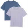 Amazon Essentials Mens T-Shirts, Regular-Fit, Short-Sleeve Crewneck Pocket, Pack of 2, Lavender/Washed Blue, Large view 1