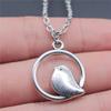 2Pcs Ancient Silver Bird Necklace view 2
