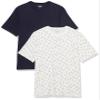 Amazon Essentials Men's Cotton Regular-Fit Short-Sleeve Crewneck T-Shirt, Pack of 2, Navy/White Boat Print, X-Large view 1