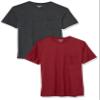 Amazon Essentials Men's T-Shirts, Short-Sleeve Crewneck Pocket, Cotton, 2-Pack, Small, Charcoal Heather/Burgundy view 1