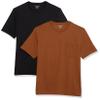 Amazon Essentials Mens T-Shirts, Regular-Fit, Short-Sleeve Crewneck Pocket, Pack of 2, Black/Brown, Large view 1