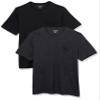 Amazon Essentials Mens T-Shirts, Regular-Fit, Short-Sleeve Crewneck Pocket, Pack of 2, Black/Charcoal Heather, X-Small view 1