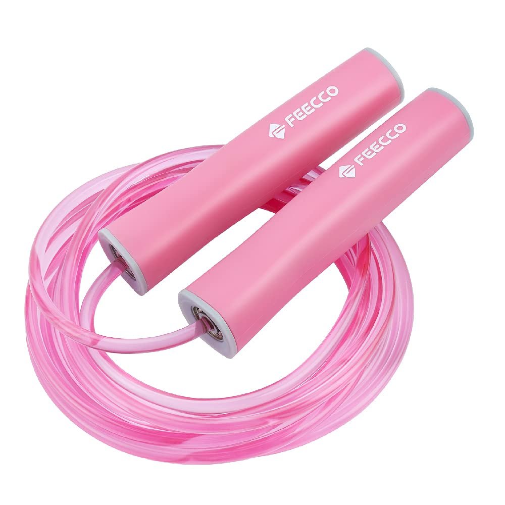 FEECCO Jump Rope for Kids, Pink and Blue Jump Ropes for Boys and Girls, Adjustable Rope for Children, with Premium Quality Ball Bearings, Robust Handles
