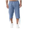 Maryia Men's Cotton Linen Lightweight Summer Beach Cropped Trousers Elastic Waist Casual Yoga Harem Capri Pants Joggers view 1
