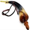 5MOONSUN5's Hand Carved Powder Horn with Leather Strap for Civil War Re Enactment Colonial Black Powder Civil War Repro Revolutionary Mountain Man size 15 inch view 1