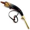 5MOONSUN5's Hand Carved Powder Horn with Leather Strap for Civil War Re Enactment Colonial Black Powder Civil War Repro Revolutionary Mountain Man size 15 inch view 2