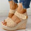 ZBYY Wedge Heels Sandals for Women,Summer Espadrille Platform Wedge Floral Bowknot Open Toe Comfy Dressy Beach Sandals view 4