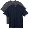 Amazon Essentials Men's T-Shirts, Short-Sleeve Crewneck Pocket, Cotton, 2-Pack, X-Small, Navy/Charcoal Heather view 1