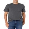 Amazon Essentials Men's T-Shirts, Short-Sleeve Crewneck Pocket, Cotton, 2-Pack, X-Small, Navy/Charcoal Heather view 2