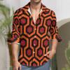 BAIKUTOUAN Shining Carpet Pattern Men's Loose Fit Long Sleeve Shirt Button-Up Casual Shirts XS view 2