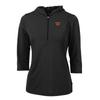 Cutter & Buck Women's Black Washington Commanders Virtue Eco Pique Half-Zip Pullover Hoodie view 1