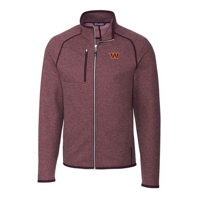 Cutter & Buck Men's Burgundy Washington Commanders Mainsail Full-Zip Jacket