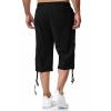 Maryia Men's Cotton Linen Lightweight Summer Beach Cropped Trousers Elastic Waist Casual Yoga Harem Capri Pants Joggers view 4