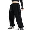 Snoly Women's Cotton High Waist Regular and Thicker Sweatpants, 2 Ways to wear: Wide Leg and Elasticized Leg (X-Small, Black) view 1