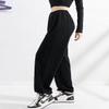 Snoly Women's Cotton High Waist Regular and Thicker Sweatpants, 2 Ways to wear: Wide Leg and Elasticized Leg (X-Small, Black) view 2