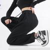 Snoly Women's Cotton High Waist Regular and Thicker Sweatpants, 2 Ways to wear: Wide Leg and Elasticized Leg (X-Small, Black) view 3
