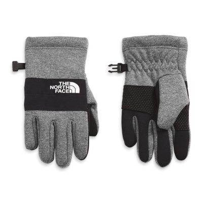 The North Face Little Kids' Sierra Fleece Etip Glove - Touchscreen Compatible, Silicone Gripper Dots, Pairing Clip, TNF Medium Grey Heather, Small